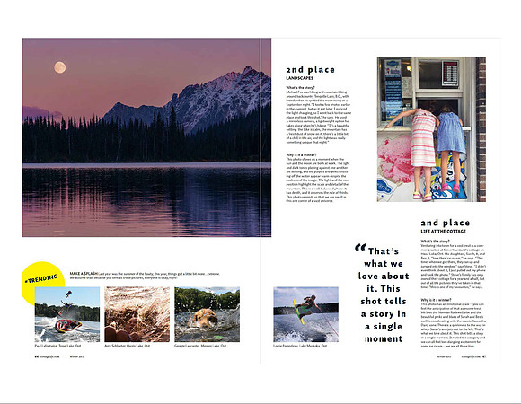 Photo competition, Cottage Life Magazine, Fall 2017