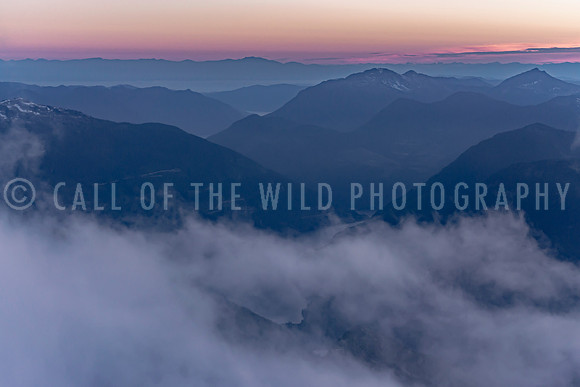 Alpenglow over Schelt Inlet with Georgia Straight in distance